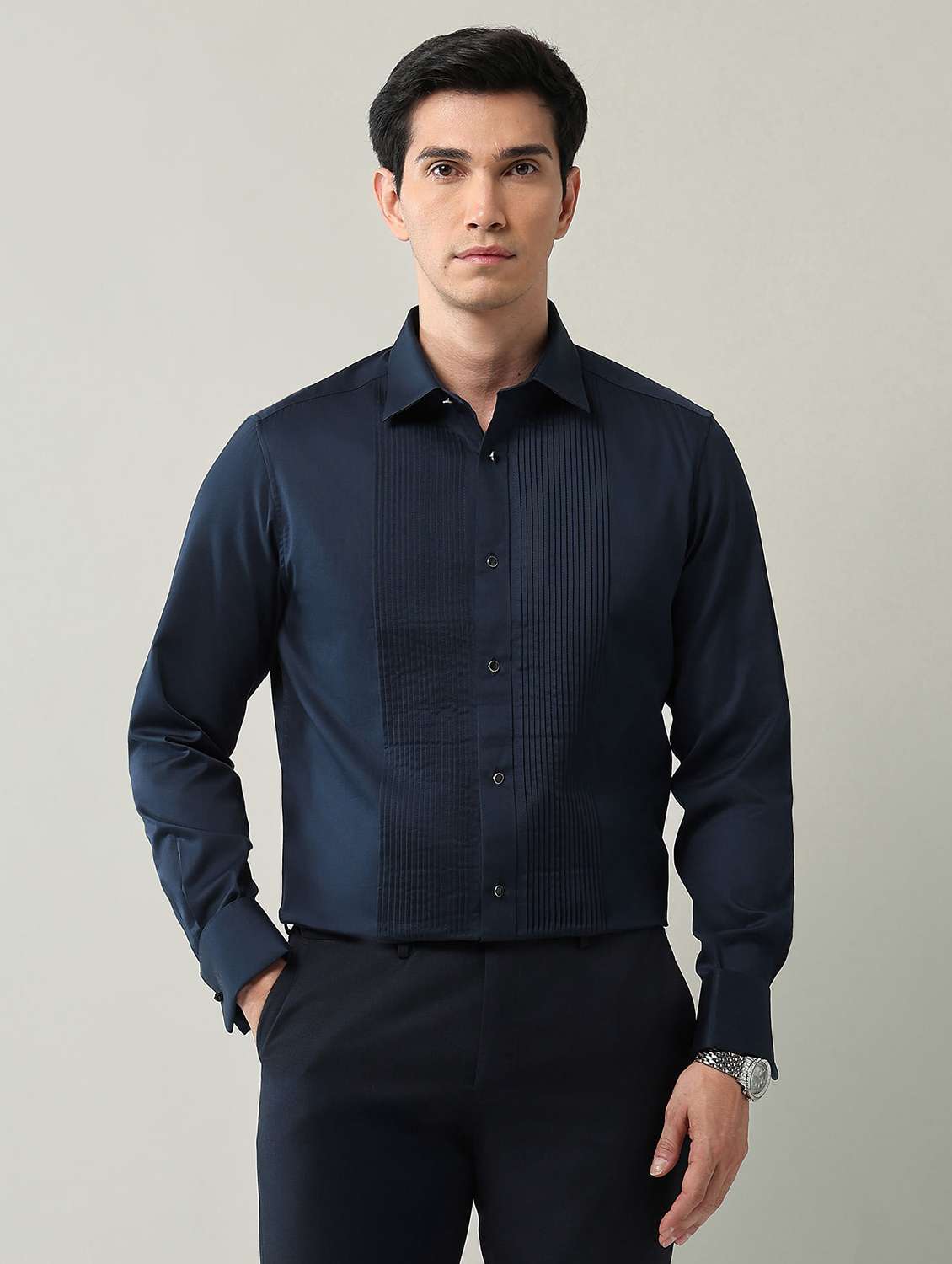 men solid long sleeve regular fit formal shirt - 22231396 -  Standard Image - 1