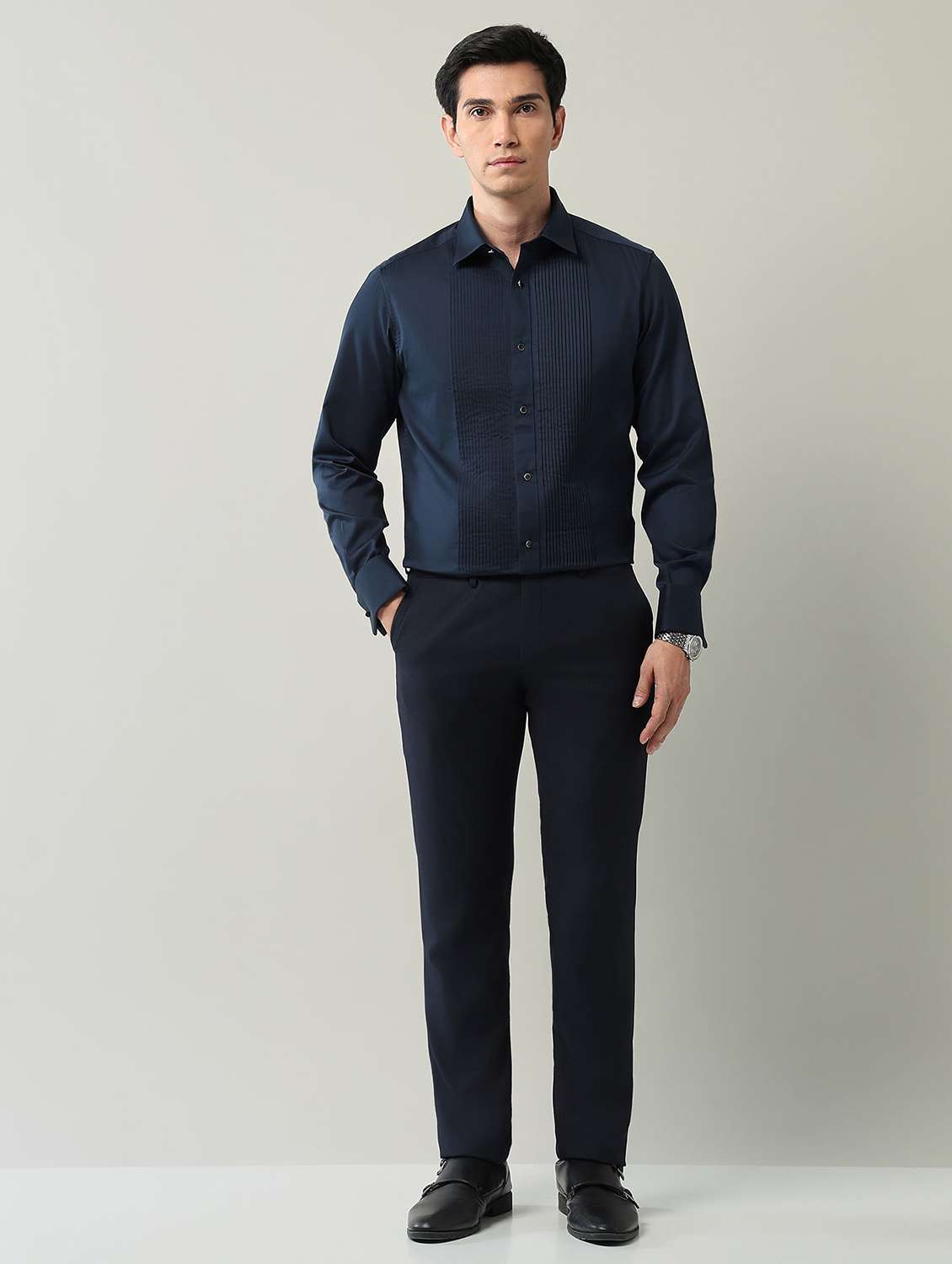 men solid long sleeve regular fit formal shirt - 22231396 -  Standard Image - 4