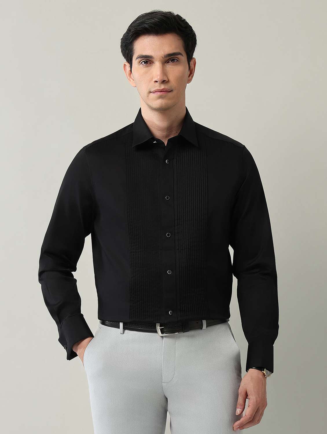 men solid long sleeve regular fit formal shirt - 22231397 -  Standard Image - 1