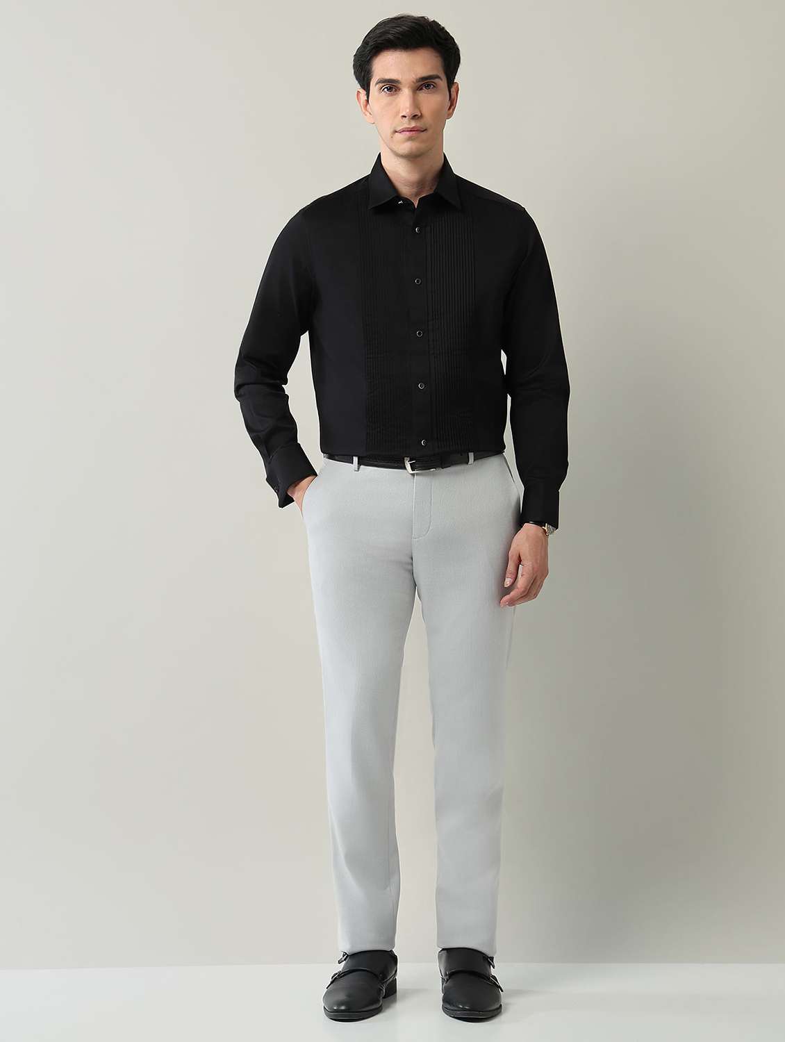 men solid long sleeve regular fit formal shirt - 22231397 -  Standard Image - 4