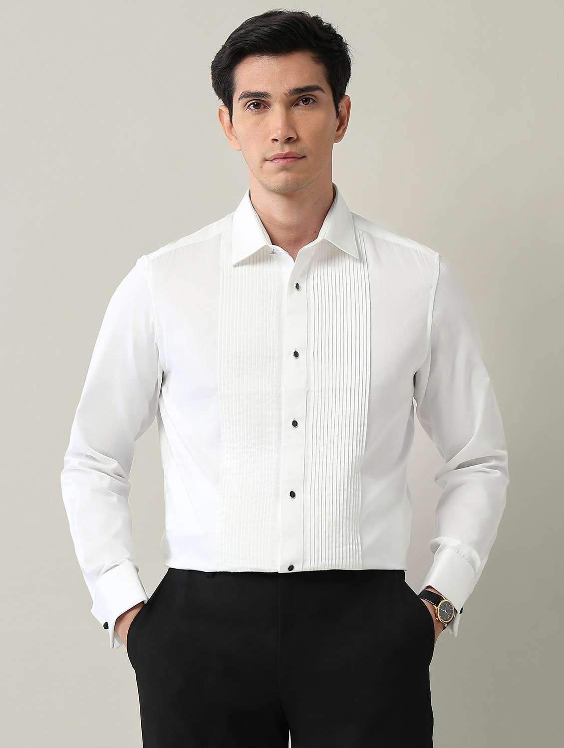 men solid long sleeve regular fit formal shirt - 22231398 -  Standard Image - 1