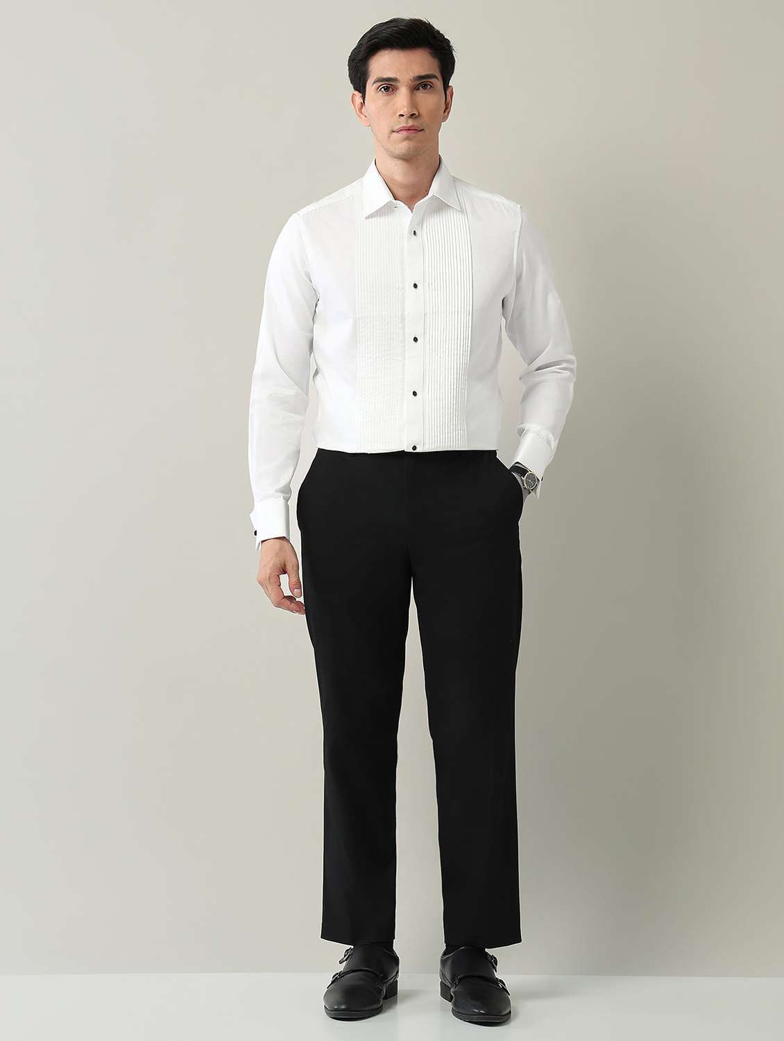 men solid long sleeve regular fit formal shirt - 22231398 -  Standard Image - 4