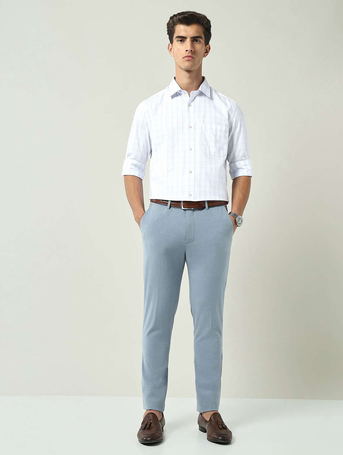 men self design long sleeve regular fit formal shirt - 22231415 -  Standard Image - 4