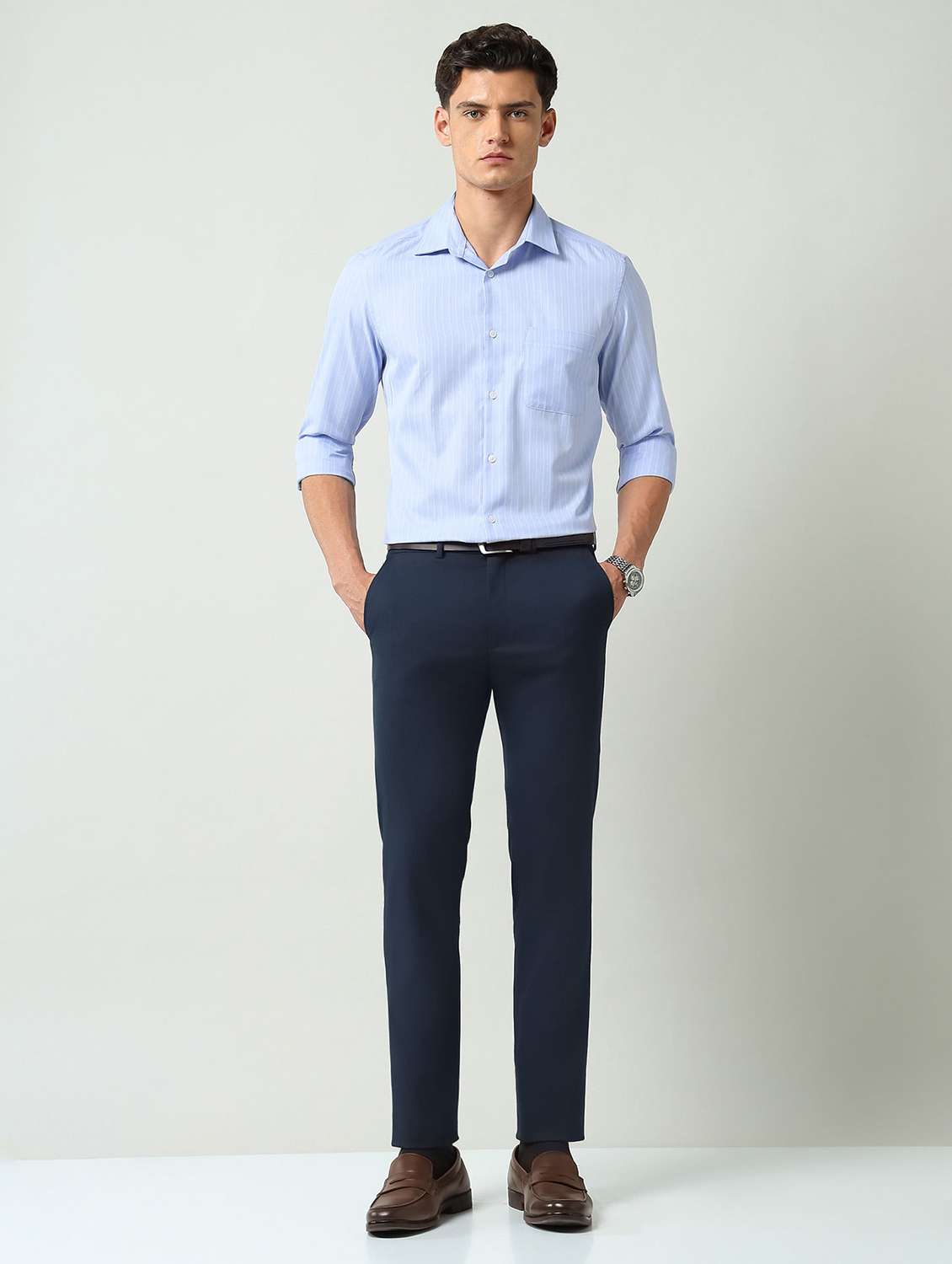 men striped long sleeve regular fit formal shirt - 22231427 -  Standard Image - 4