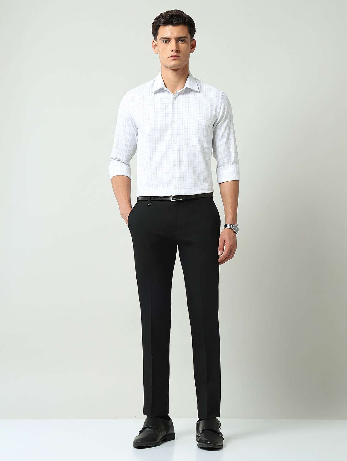 men checkered long sleeve regular fit formal shirt - 22231428 -  Standard Image - 4