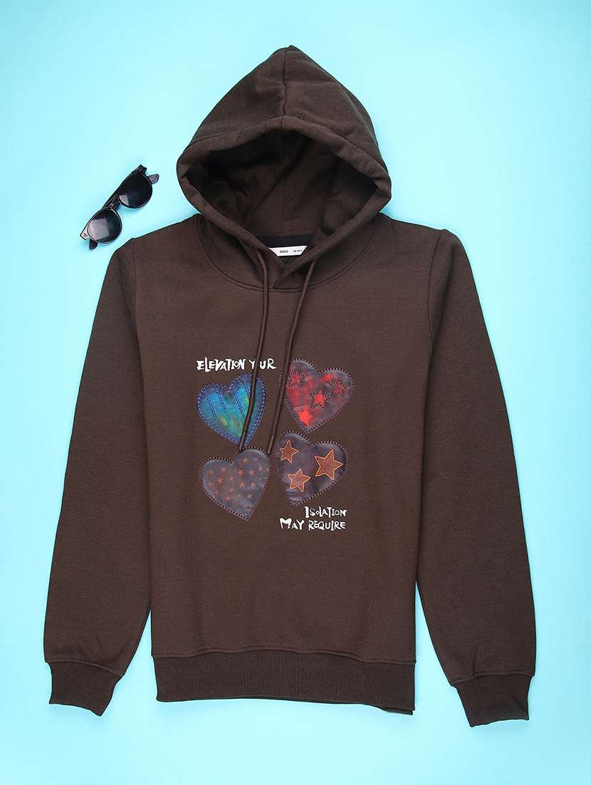 girls printed long sleeve hooded sweatshirt