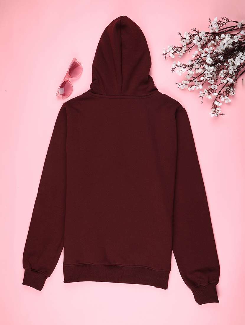 girls solid long sleeve hooded sweatshirt - 22231440 -  Standard Image - 1