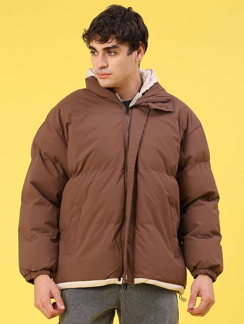 men solid long sleeve puffer jacket - 22231497 -  Standard Image - 1