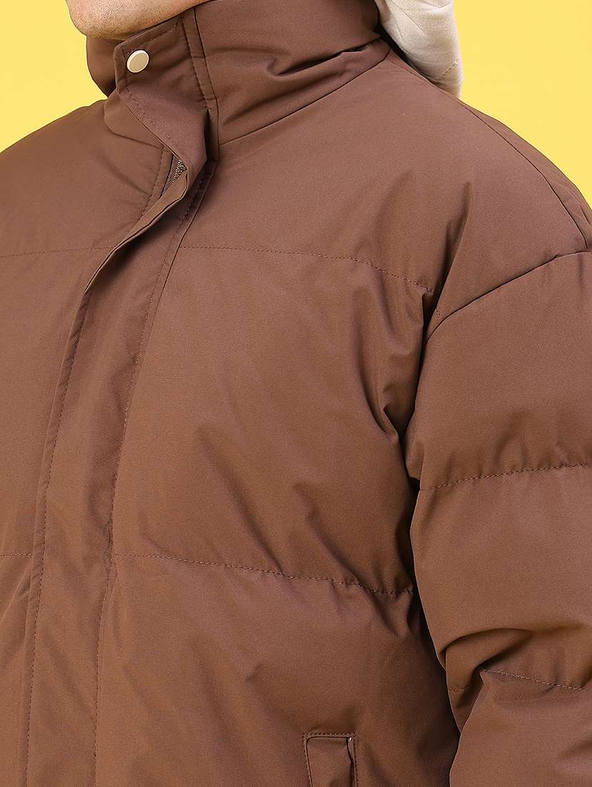 men solid long sleeve puffer jacket - 22231497 -  Standard Image - 4