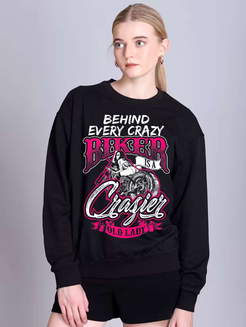 women printed long sleeve oversized sweatshirt