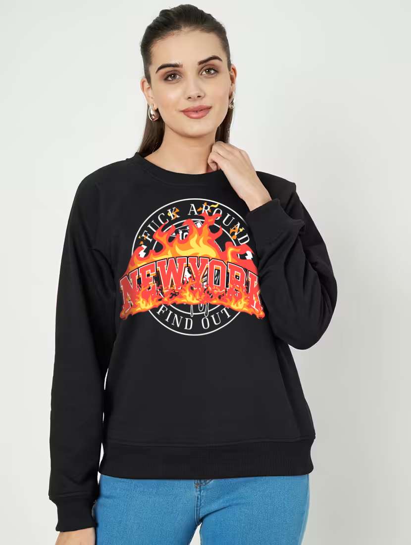 women printed long sleeve sweatshirt