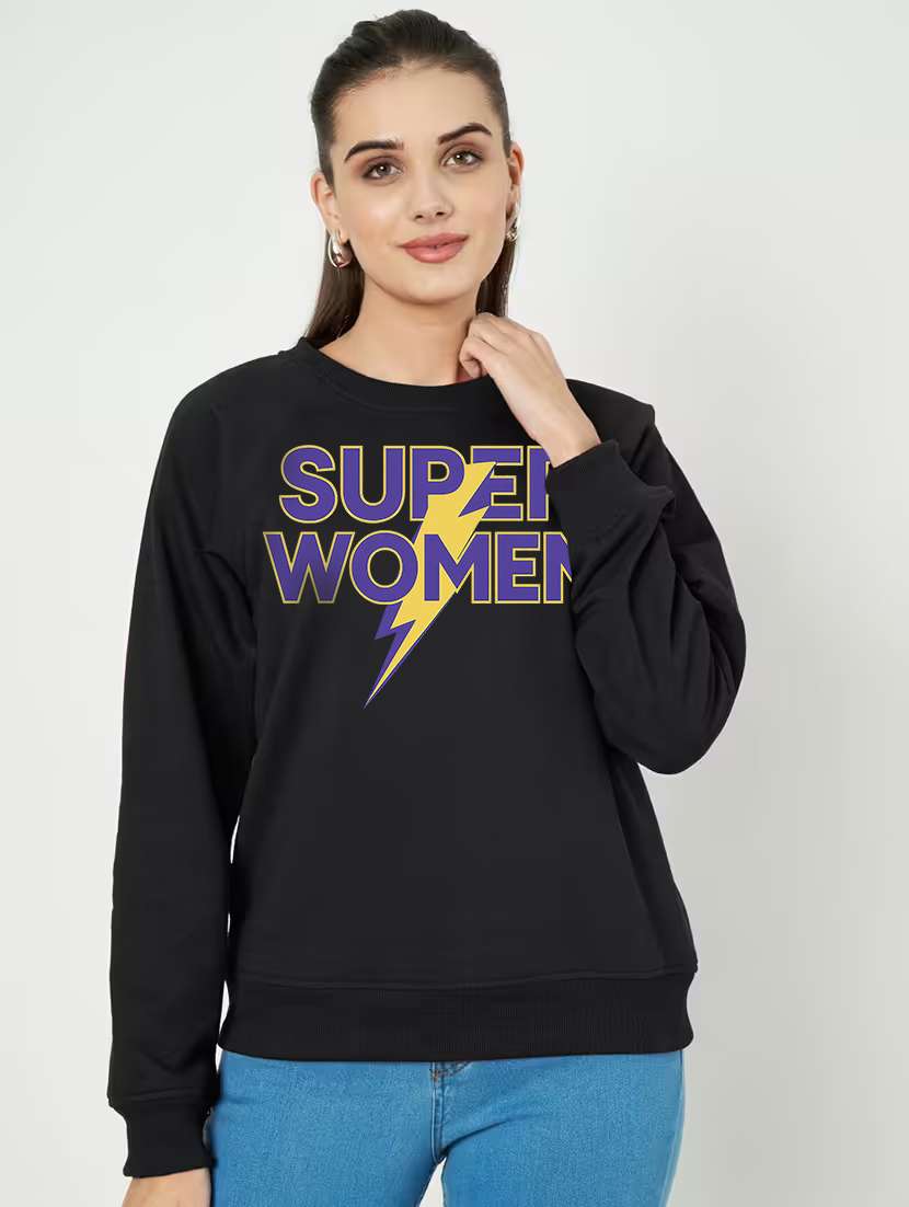 women printed long sleeve sweatshirt