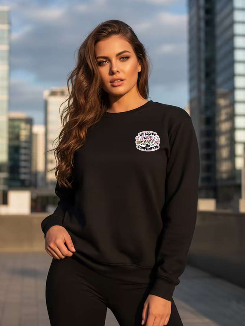 women printed long sleeve oversized sweatshirt