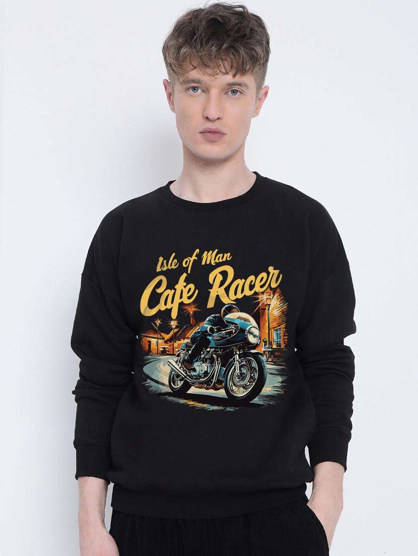 men front print long sleeve regular fit sweatshirt