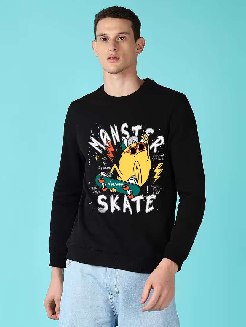 men front print long sleeve regular fit sweatshirt - 22231598 -  Standard Image - 1