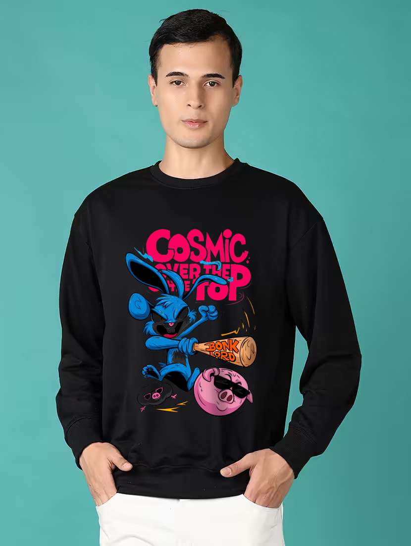 men front print long sleeve regular fit sweatshirt