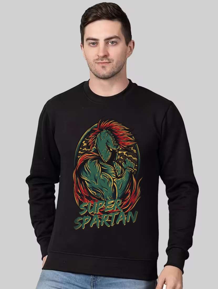 men front print long sleeve regular fit sweatshirt