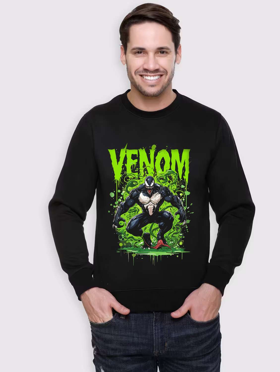 men front print long sleeve regular fit sweatshirt