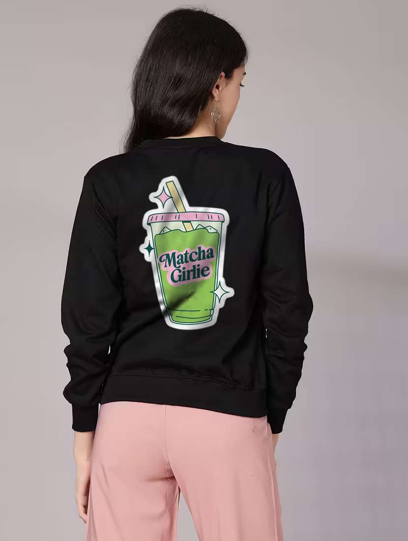 women front & back print long sleeve sweatshirt