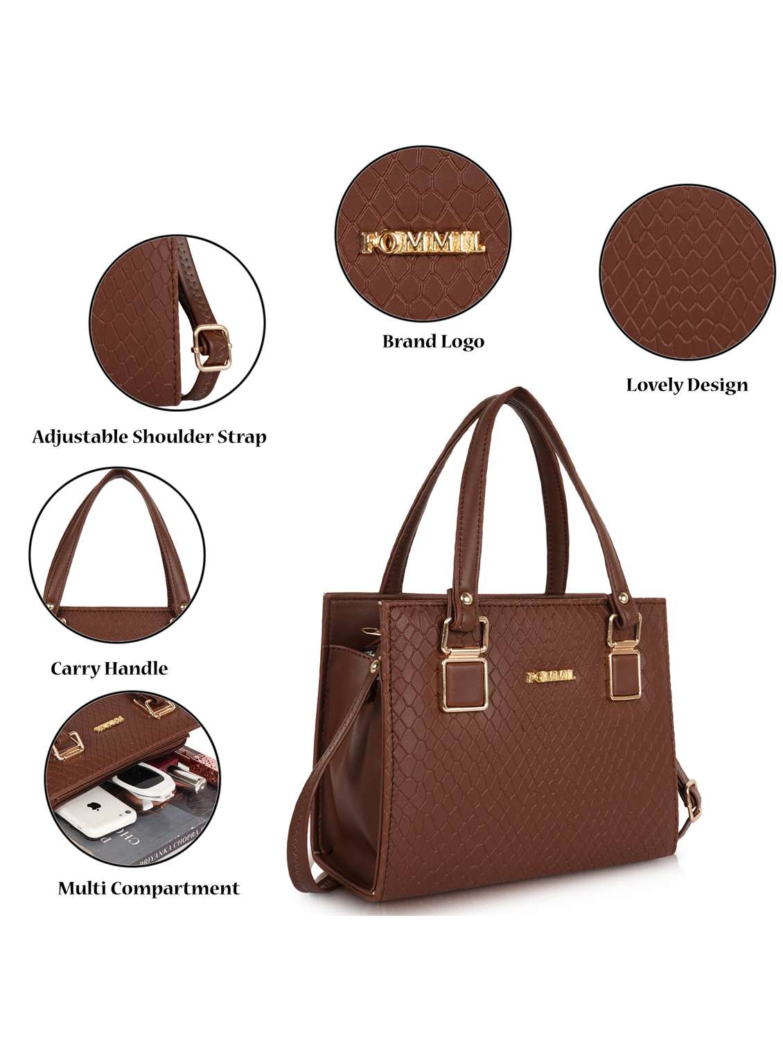 women textured structured leather handbag - 22231702 -  Standard Image - 4