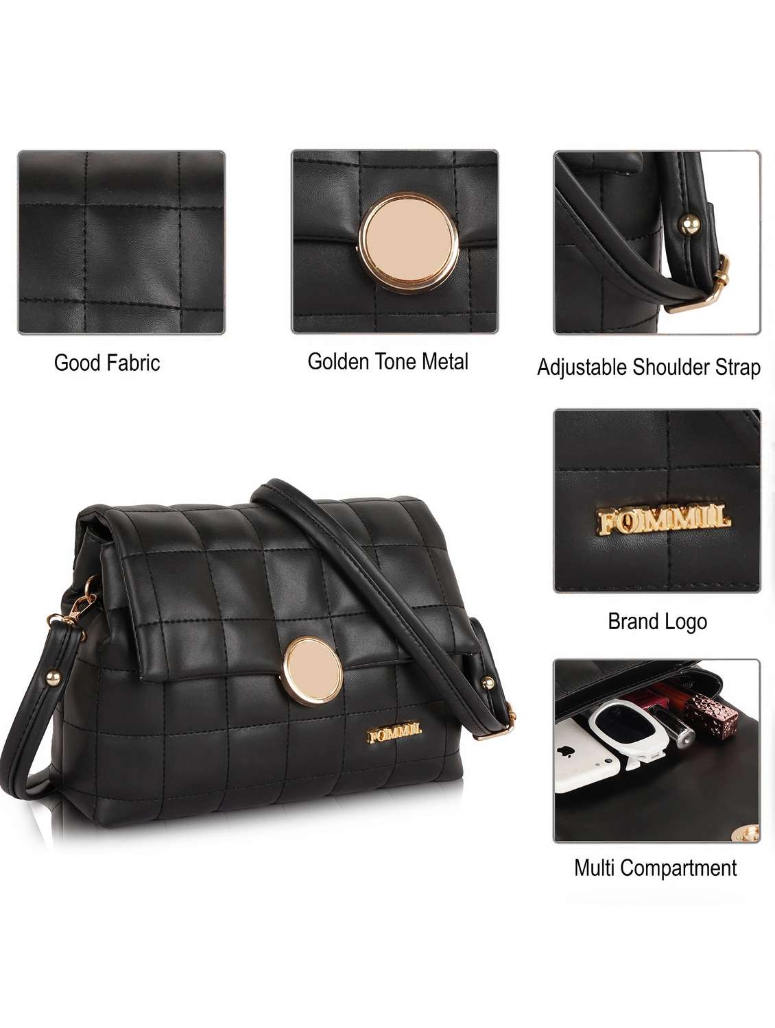 women quilted adjustable strap sling bag - 22231707 -  Standard Image - 4