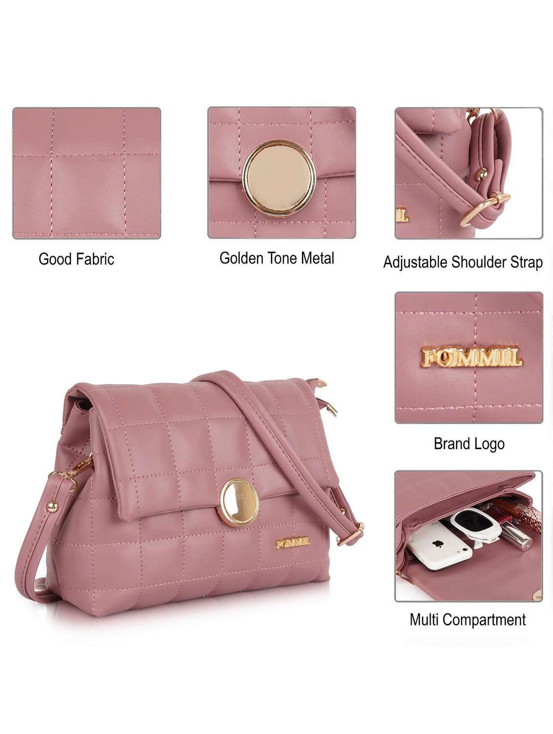 women quilted adjustable strap sling bag - 22231708 -  Standard Image - 4