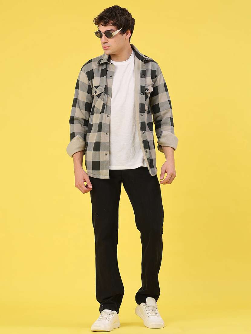men checkered long sleeve regular fit shacket - 22231751 -  Standard Image - 4