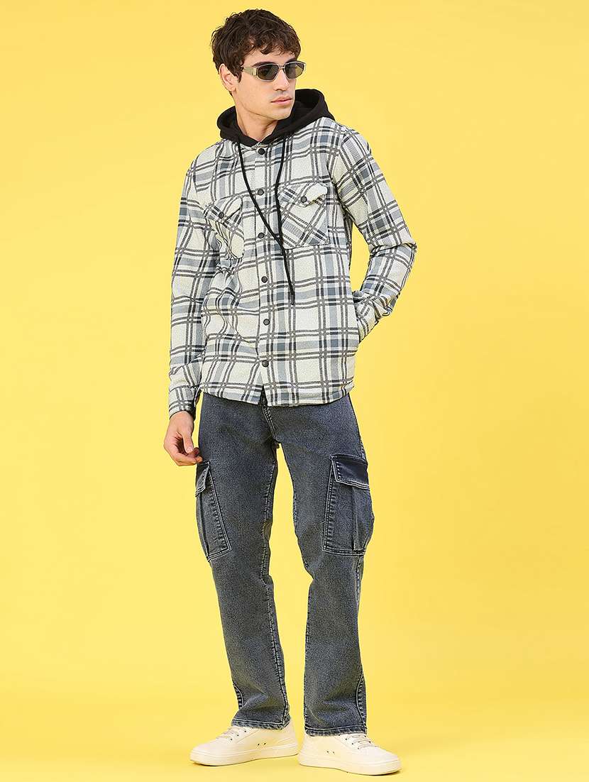 men checkered long sleeve regular fit shacket - 22231752 -  Standard Image - 4