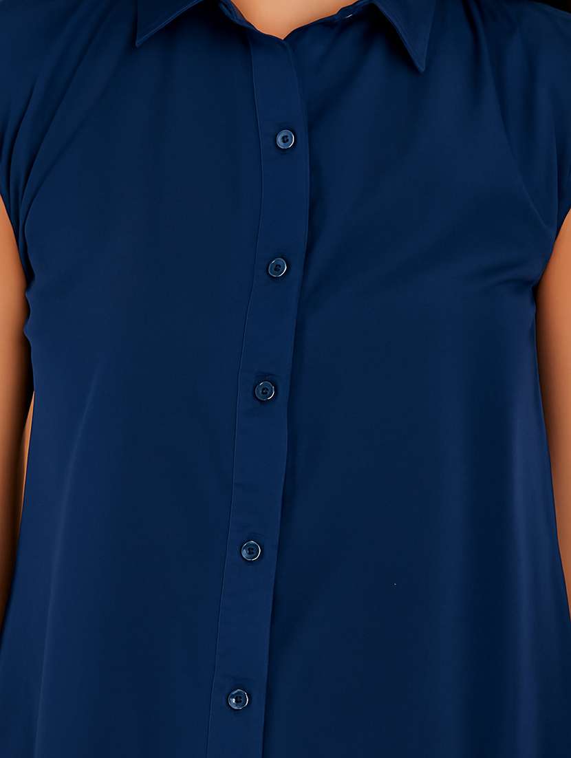 women solid sleeveless regular fit shirt - 22231791 -  Standard Image - 4