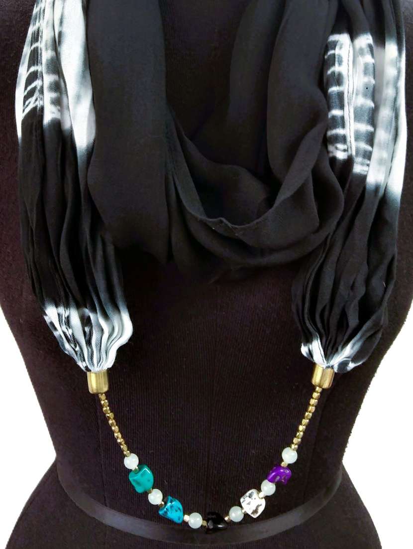 women tie & dye printed scarf - 22231799 -  Standard Image - 1