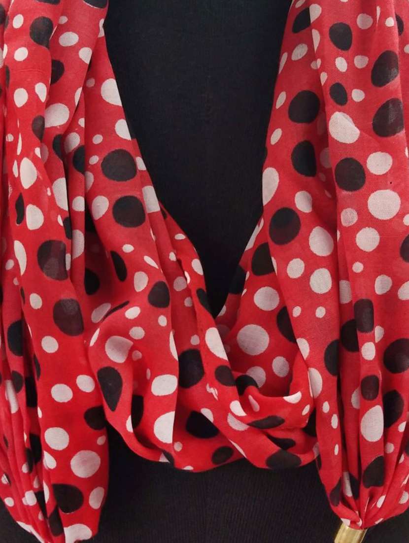 women polka dot printed scarf - 22231802 -  Standard Image - 1