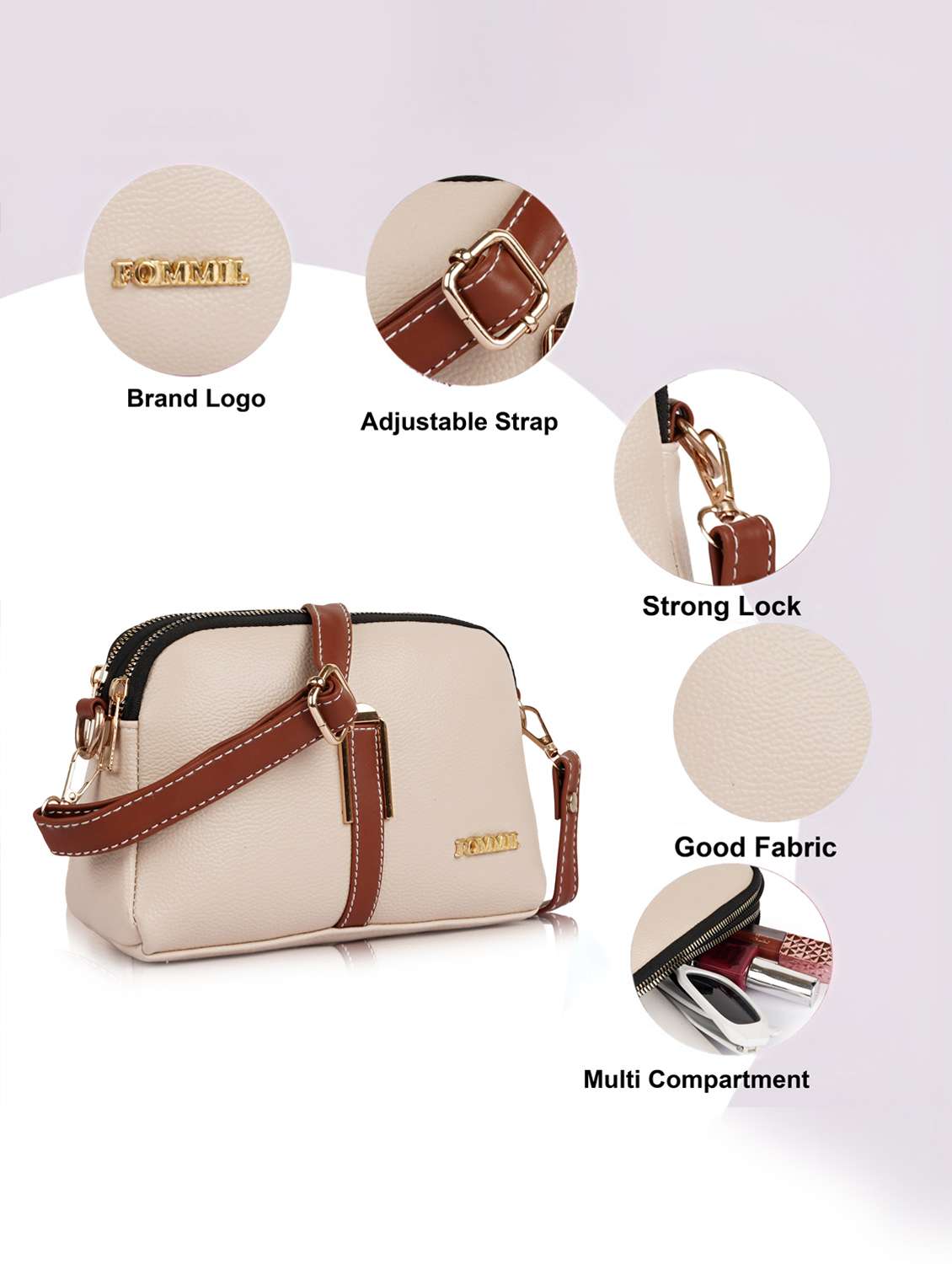 women solid adjustable strap sling bag - 22231803 -  Standard Image - 4