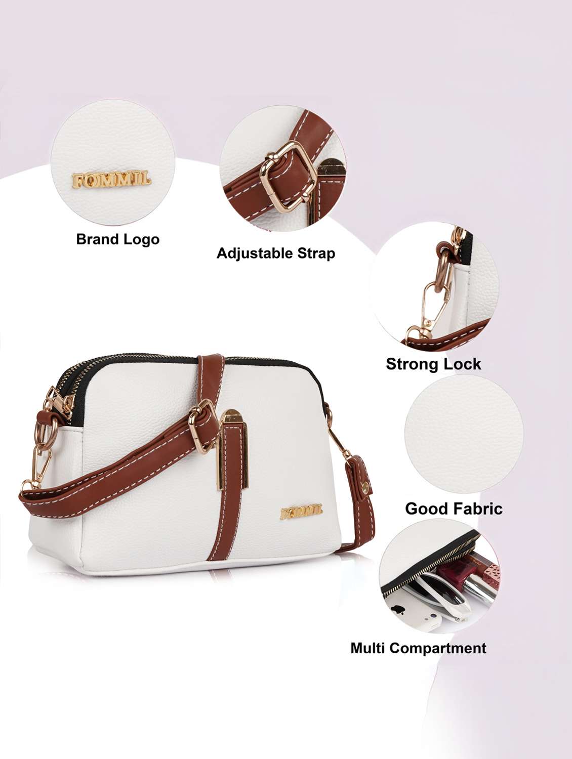 women solid adjustable strap sling bag - 22231807 -  Standard Image - 4