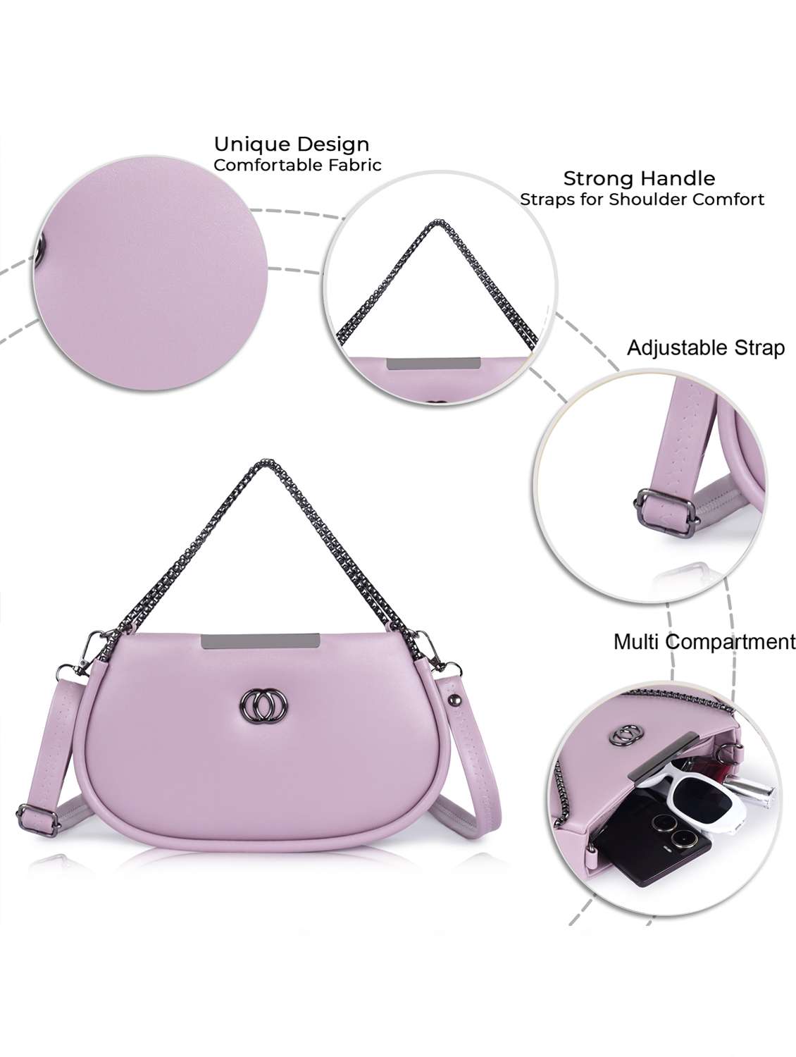 women solid structure handheld bag - 22231816 -  Standard Image - 4