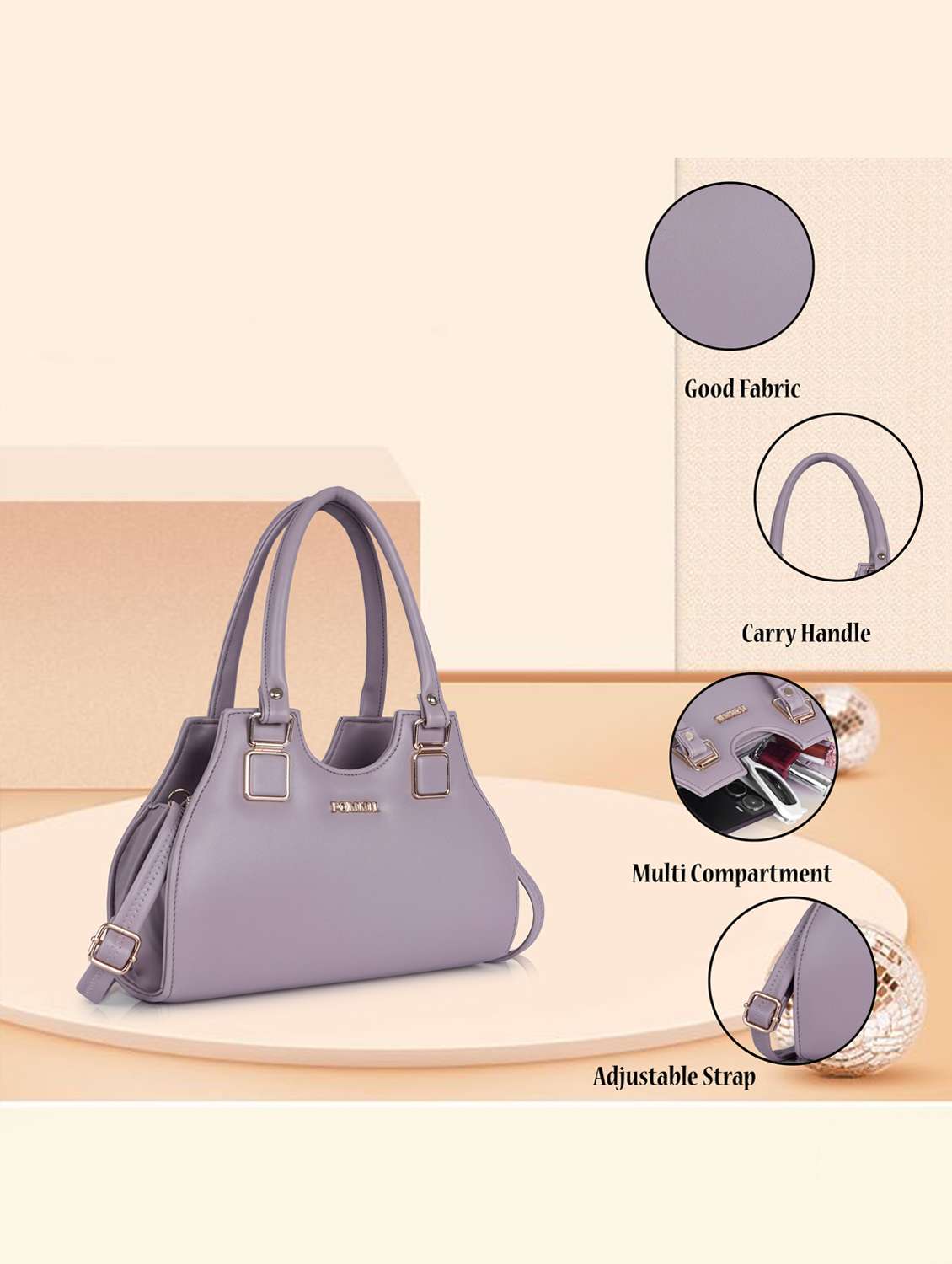 women solid structure handheld bag - 22231826 -  Standard Image - 4