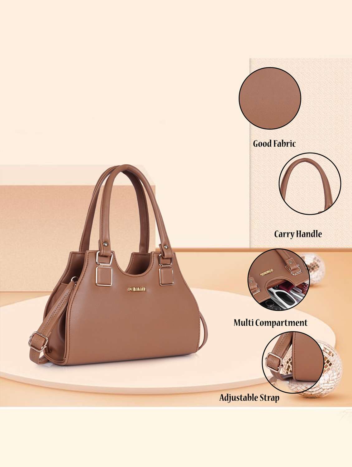 women solid structure handheld bag - 22231827 -  Standard Image - 4