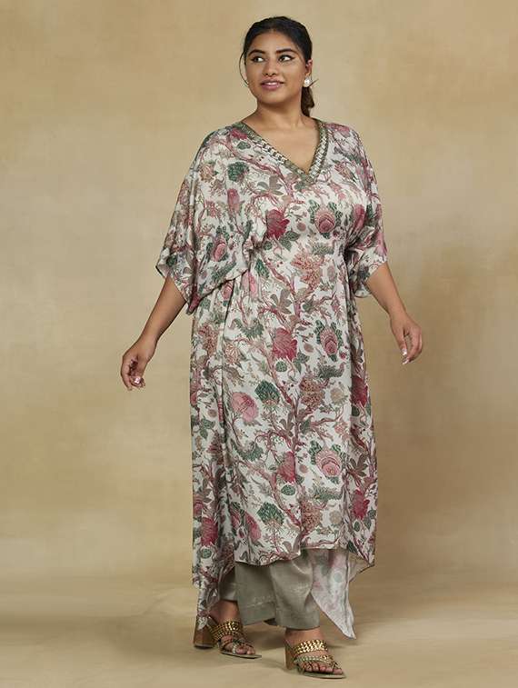 women printed kimono sleeve ethnic co-ord set - 22238790 -  Standard Image - 1