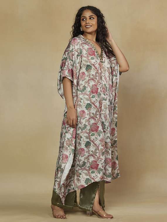 women printed kimono sleeve ethnic co-ord set - 22238792 -  Standard Image - 1