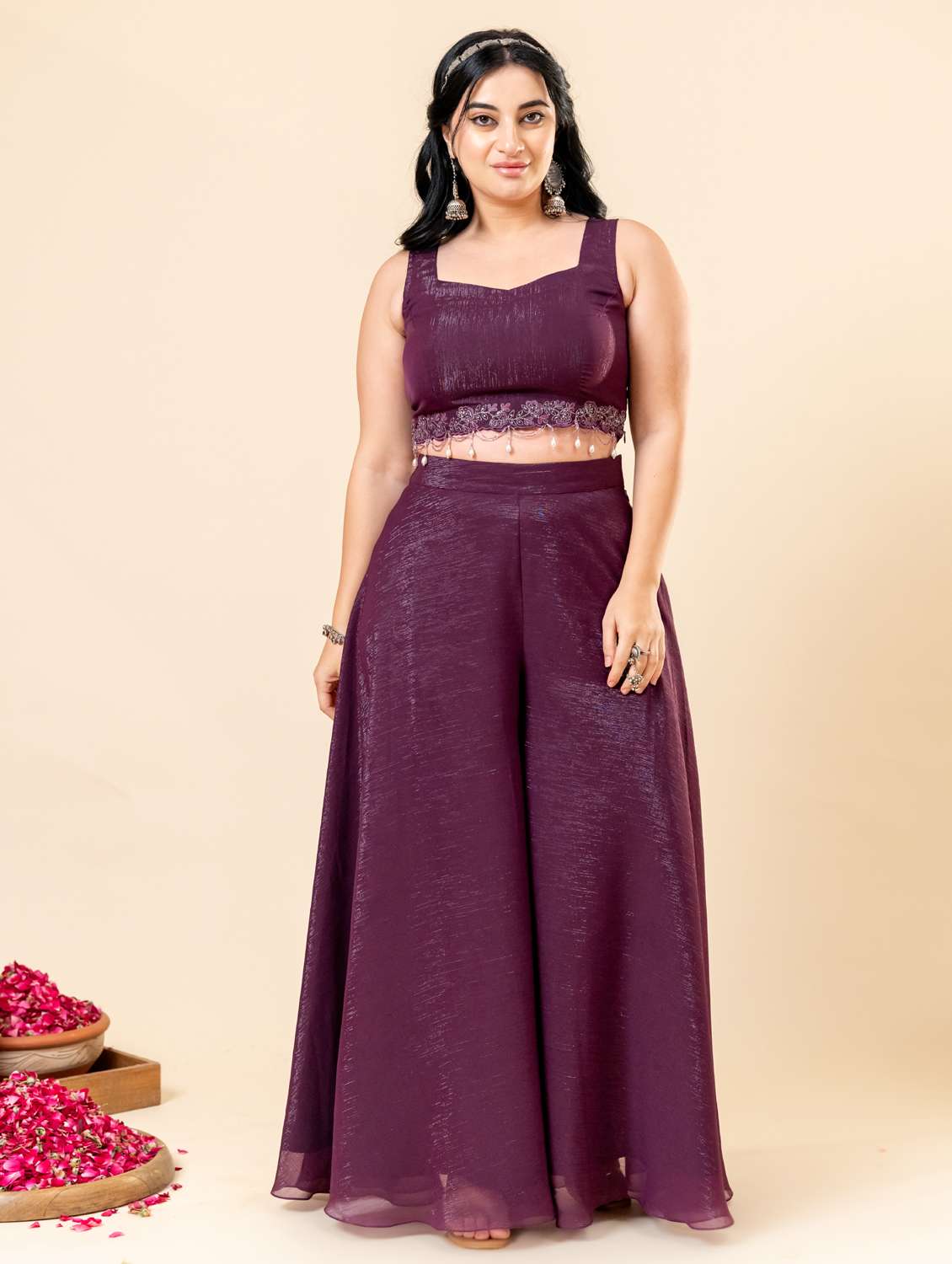 women plus size sweetheart neck fusion set