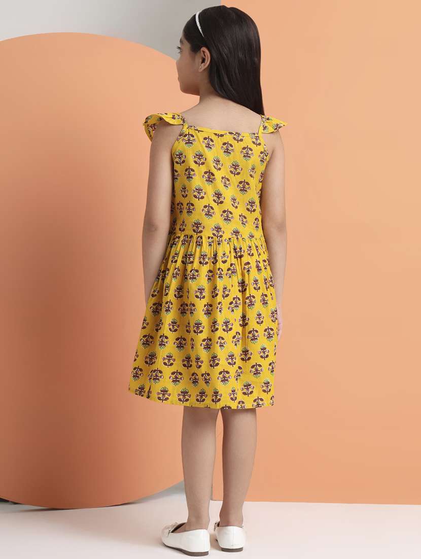 girls printed shoulder strap fit and flared dress - 22238830 -  Standard Image - 4