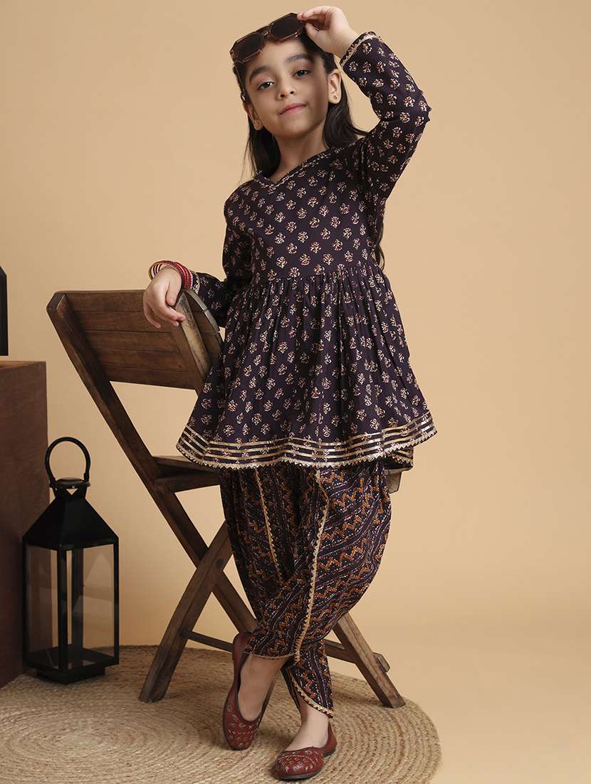 girls printed kurta and dhoti set - 22238831 -  Standard Image - 1
