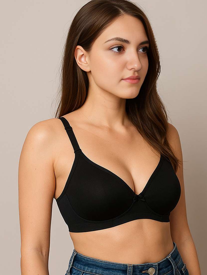 women solid non padded full coverage t-shirt bra - 22238836 -  Standard Image - 1