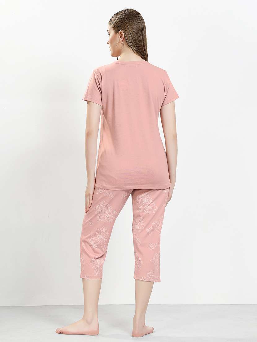 women printed nightwear capri set - 22238871 -  Standard Image - 4