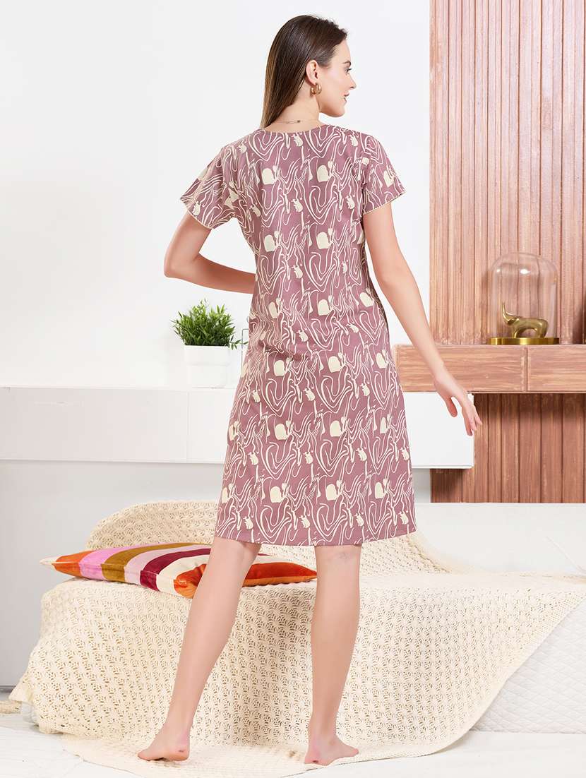 womn printed short sleeve sleepshirt - 22238876 -  Standard Image - 4