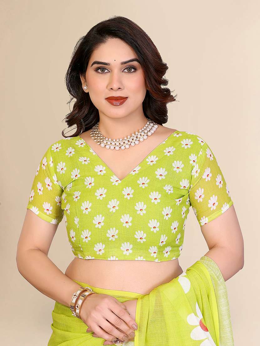 women floral printed saree with blouse - 22238881 -  Standard Image - 4