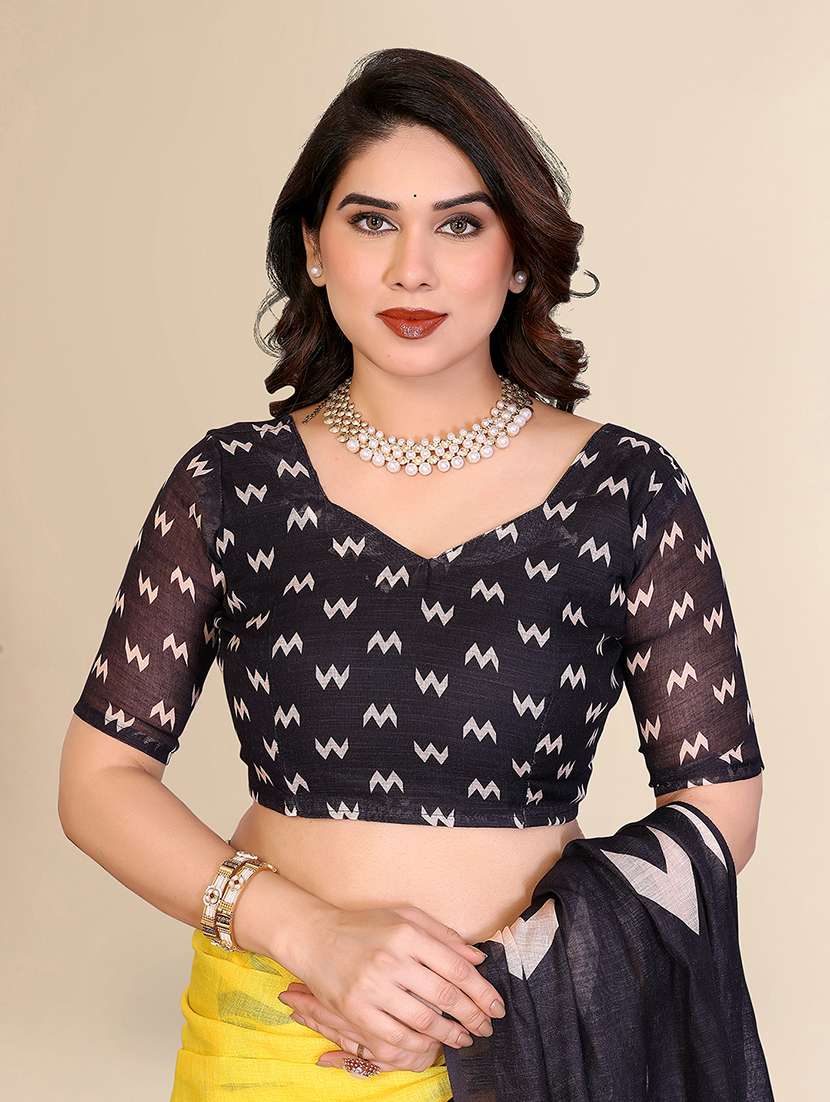 Women Printed Casual Wear Saree With Blouse - 22238883 -  Standard Image - 4