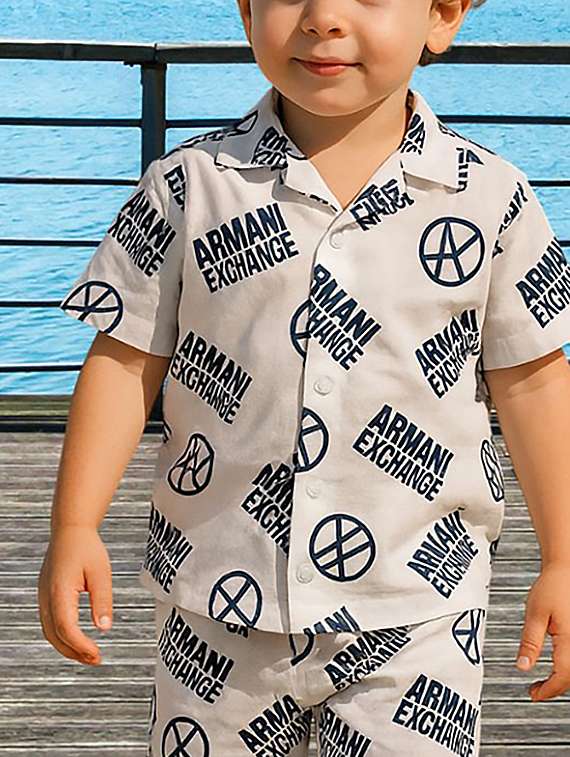 boys printed shirt and shorts co-ord set - 22239065 -  Standard Image - 1