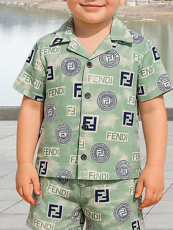 boys printed shirt and shorts co-ord set - 22239075 -  Standard Image - 1