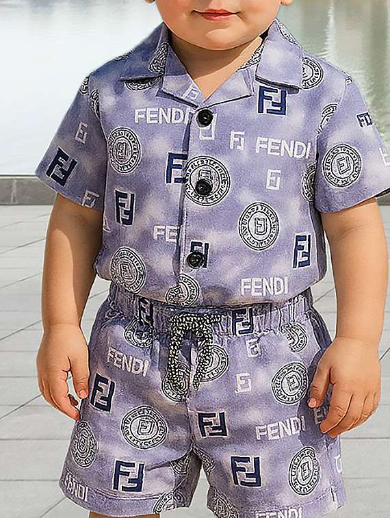 boys printed shirt and shorts co-ord set - 22239077 -  Standard Image - 1