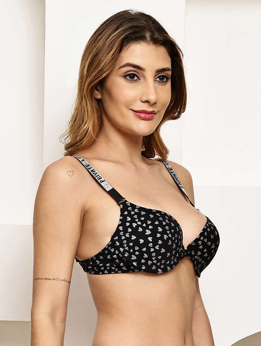women printed underwired push up bra - 22239092 -  Standard Image - 1